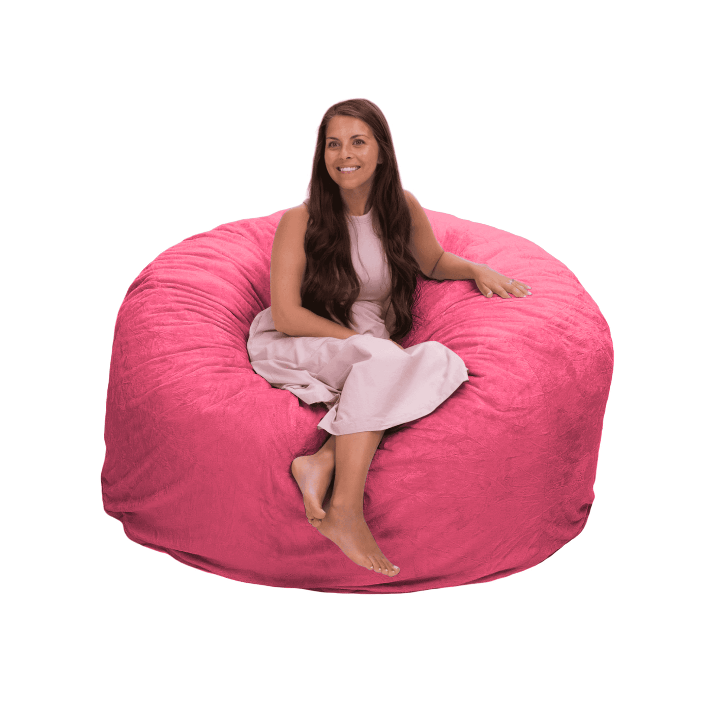 ULTIMATE SACK 5000 Bean Bag Chair Cover ONLY – 5 Ft Diameter, Navy Fur, Fits Most Large Bean Bags, Zippered